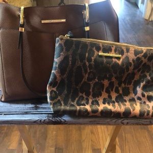 Steve Madden Brown tote purse with removable pouch